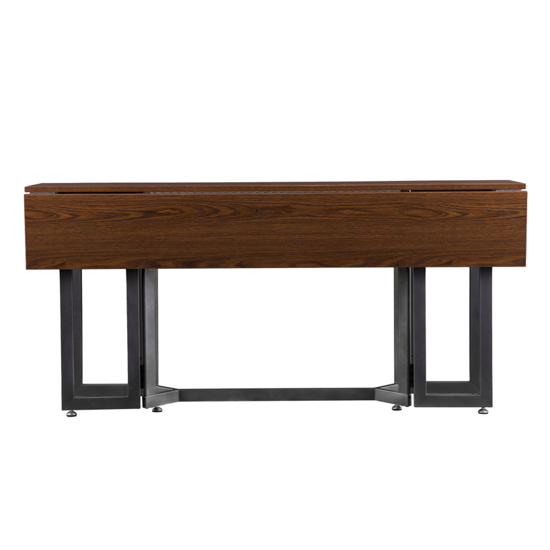 Ivy Bronx Eleanora Drop Leaf Iron Trestle Dining Table & Reviews Wayfair